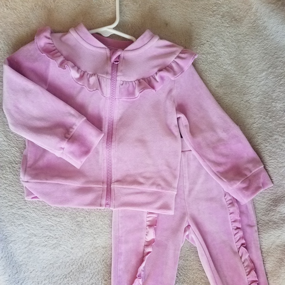 3/$12 Wonder Nation | Ruffled Velour Tracksuit